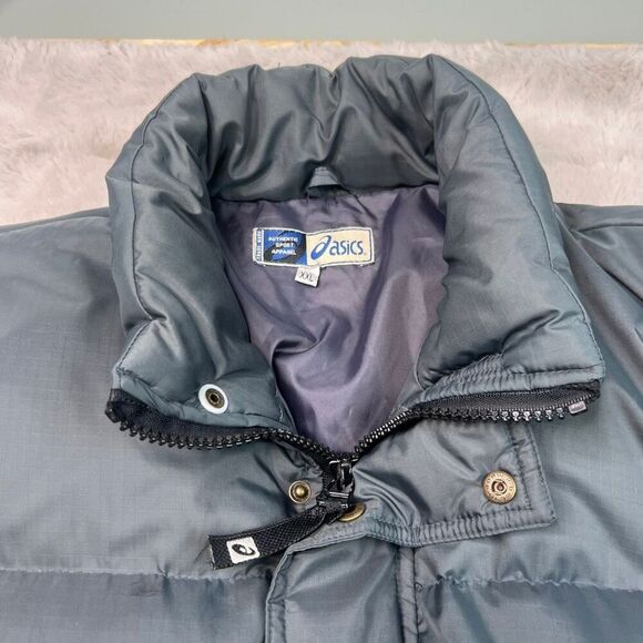 Asics Puffer Jacket Mens Size XXL Zipper Pockets Feather Down Warm Winter Coat - Picture 2 of 13